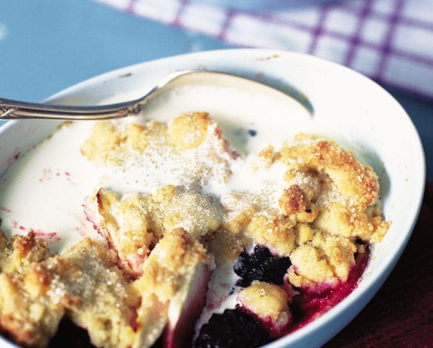 Pear clackberry cobbler