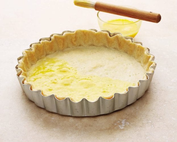 Picture of shortcrust pastry in a pie dish