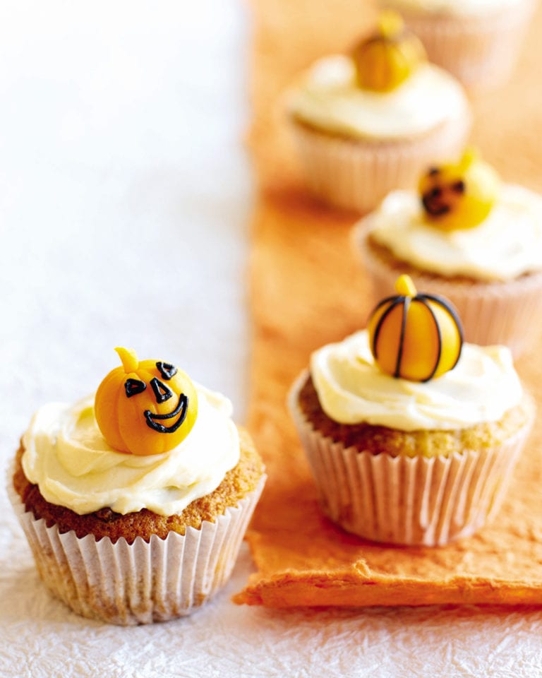 Spiced pumpkin muffins with cream cheese icing