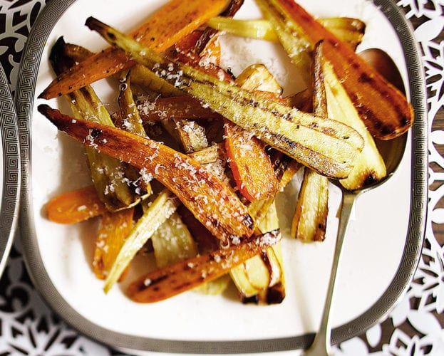 Christmas roast parsnips and carrots