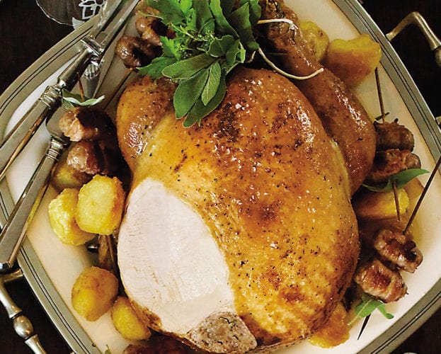 Classic roast turkey with pancetta