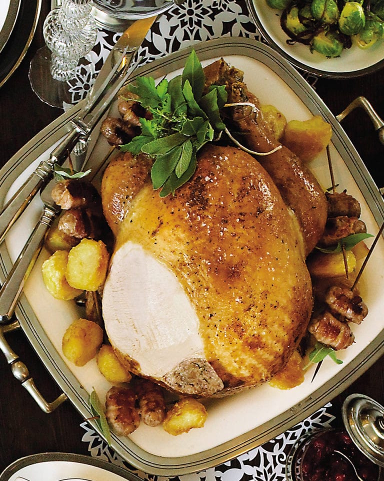 Classic roast turkey with pancetta