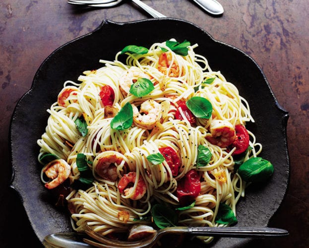 Linguine with roasted tomatoes