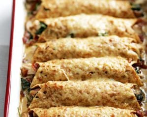 creamy chicken pancakes