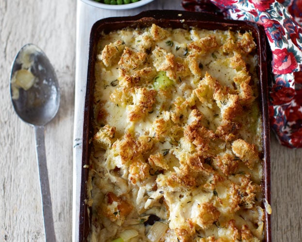 Creamy chicken squash gratin