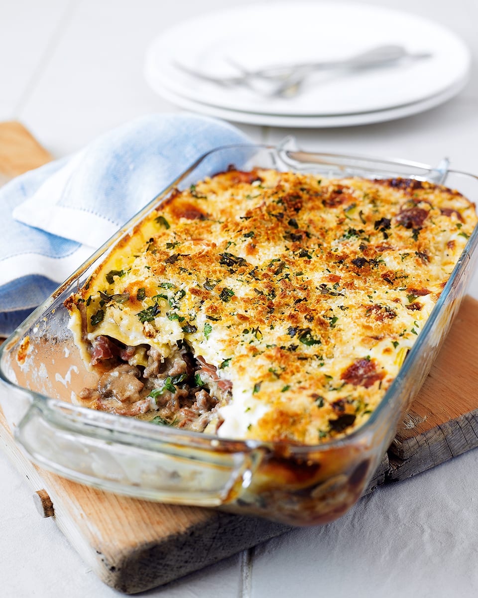Mushroom, parma ham and mascarpone lasagne-image