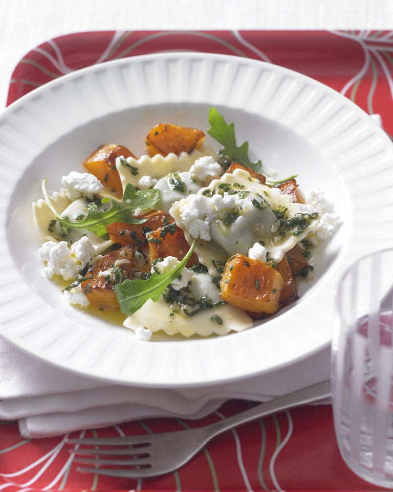 Fresh ravioli with squash and goat’s cheese