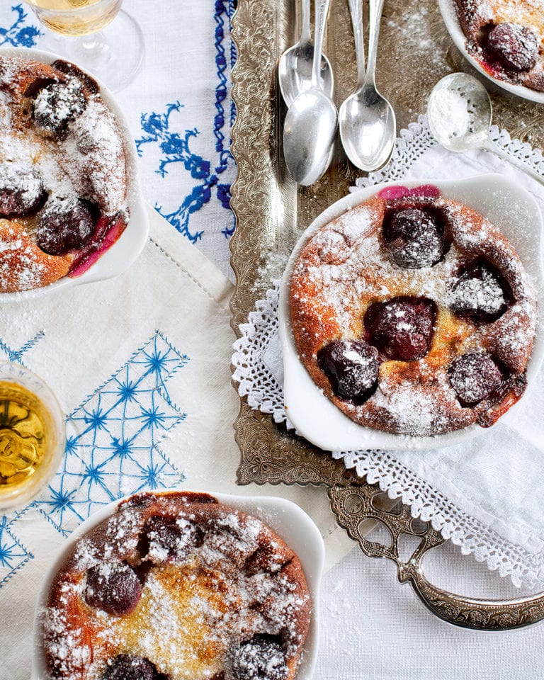 Gordon Ramsay’s individual cherry and almond clafoutis