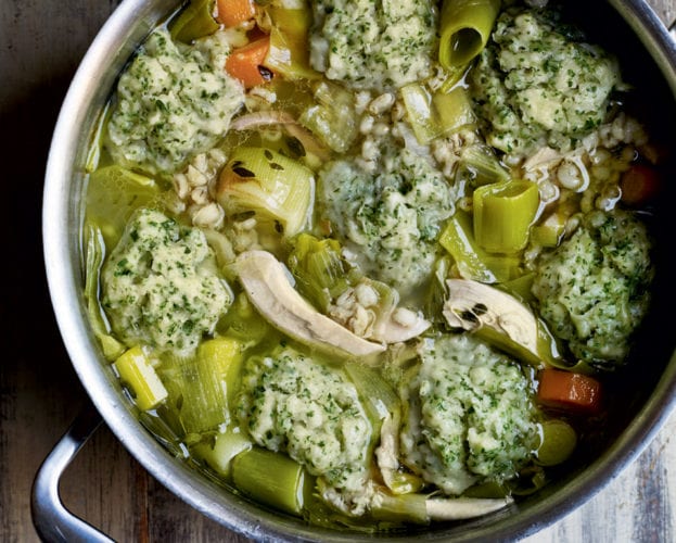 chicken leek pearl barley stew