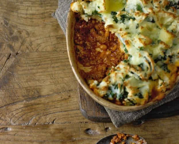 Shepherd’s pie with garlicky kale mash