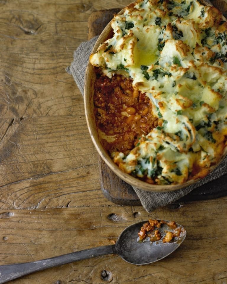 Shepherd’s pie with garlicky kale mash