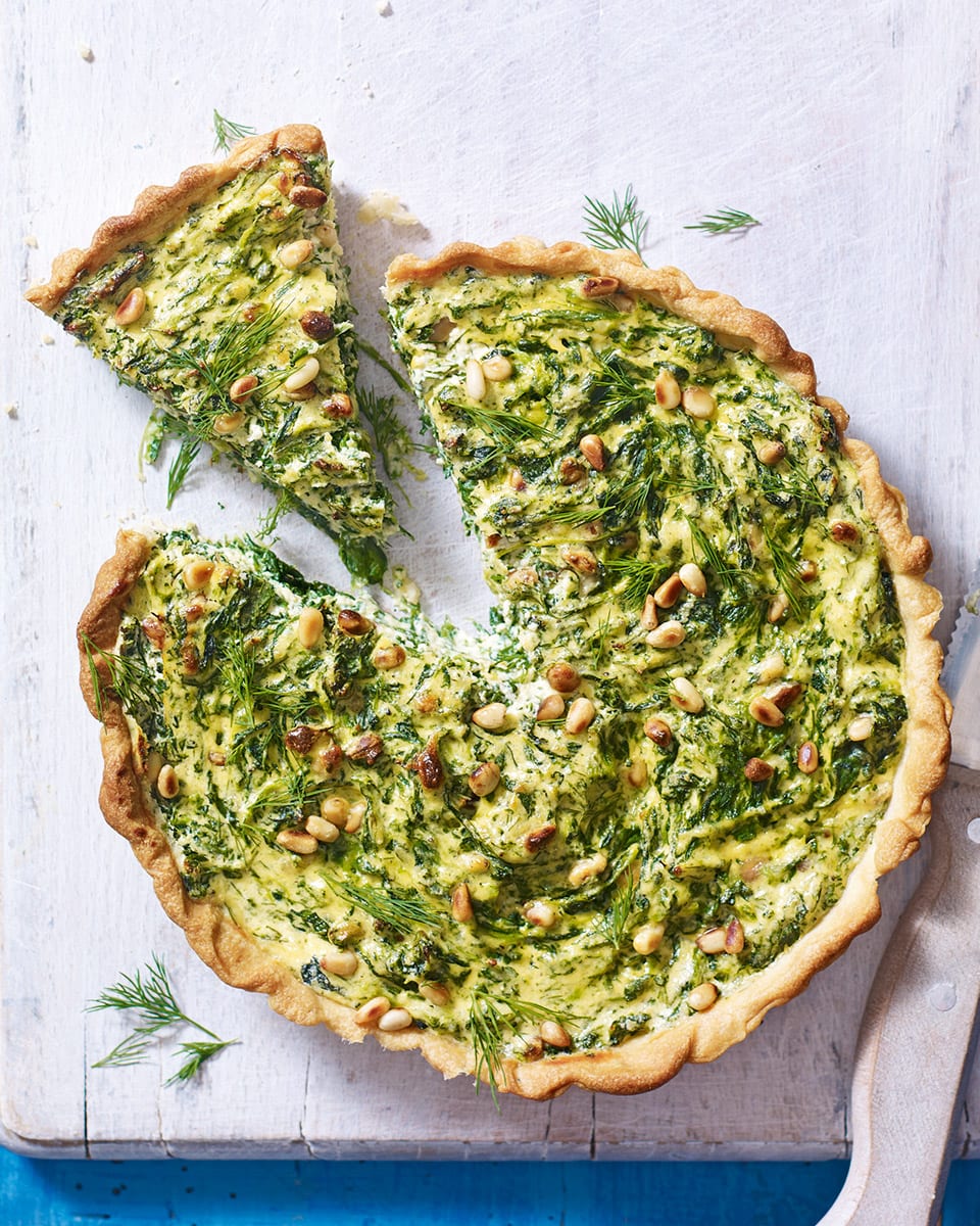 Spinach, ricotta, pine nut and dill tart recipe delicious. magazine