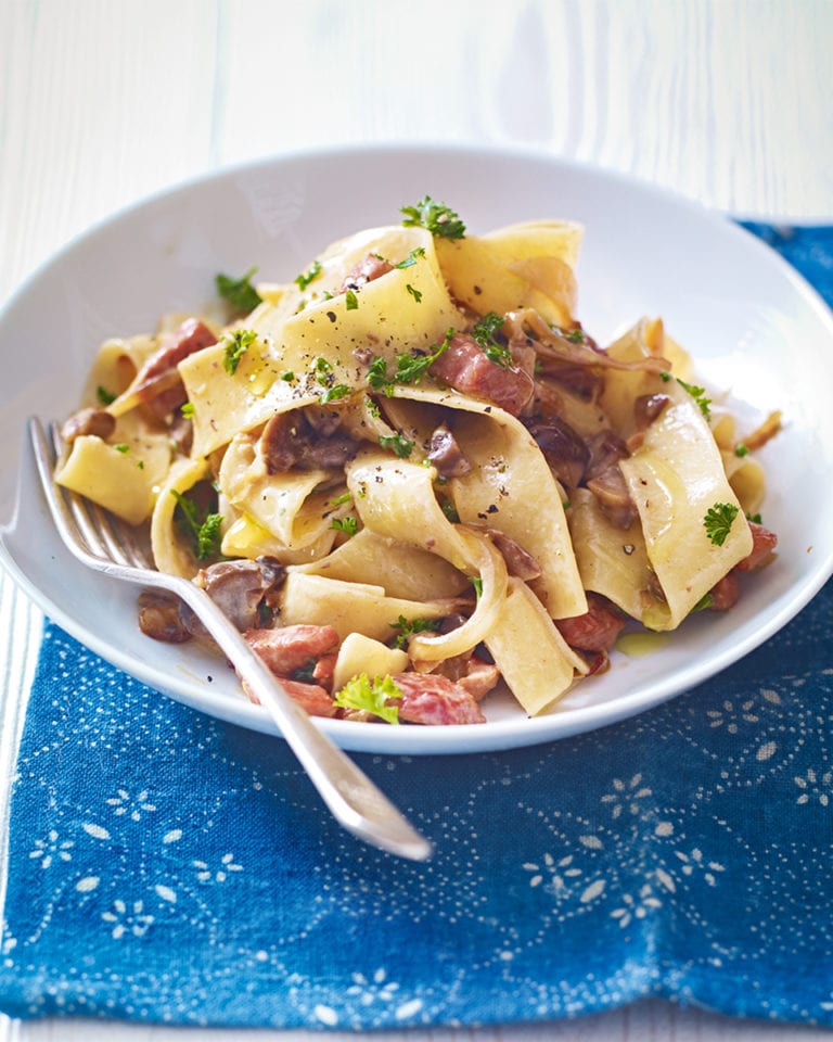 Gammon and chestnut pappardelle