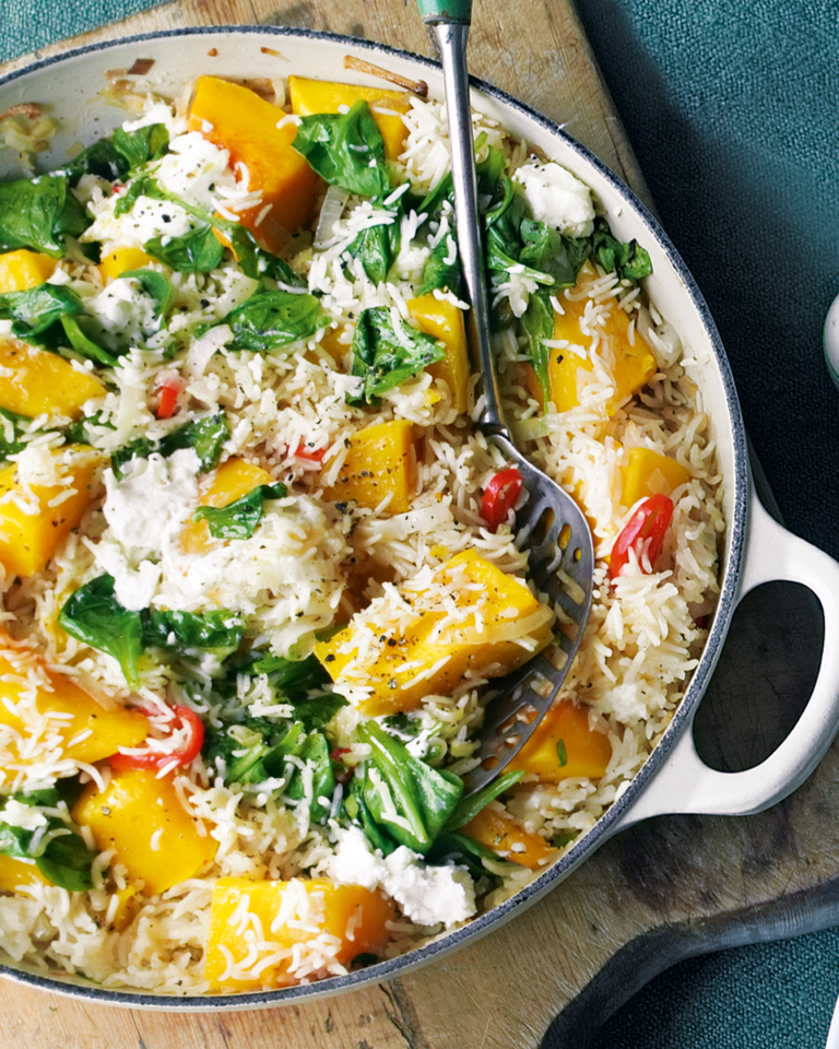 Baked basmati rice with squash and chilli