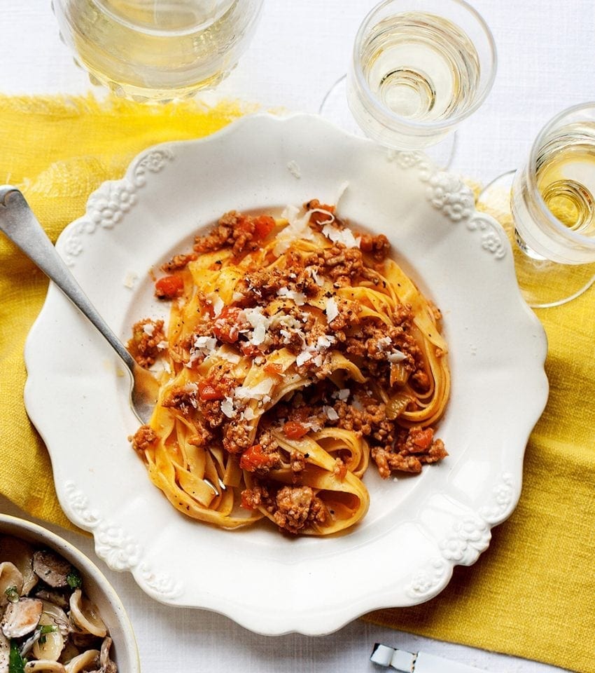 Veal mince ragù with tagliatelle recipe delicious. magazine