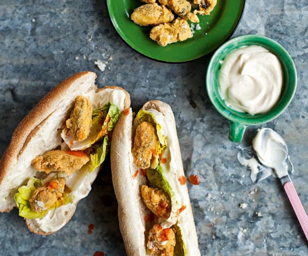 New Orleans oyster po'boy sandwich