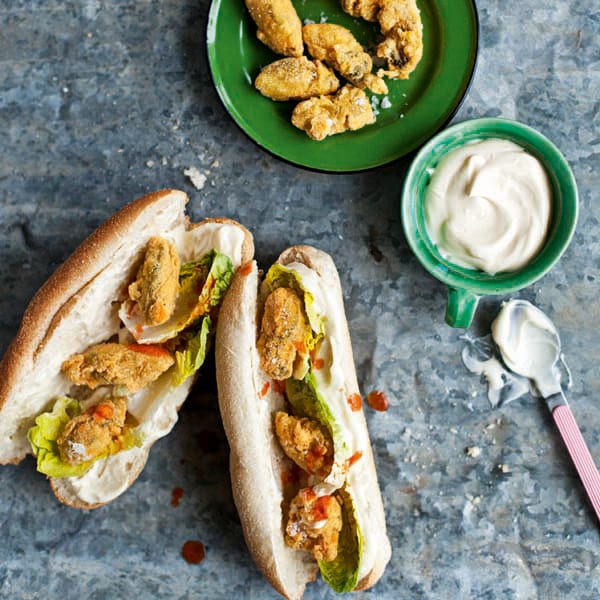 New Orleans oyster po'boy sandwich recipe | delicious. magazine