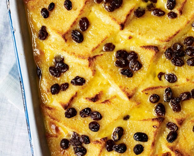 Honey bread and butter pudding