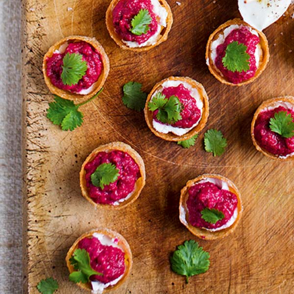 Beetroot and goat’s cheese cups