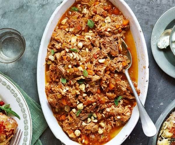 Image of serving dish of ragu