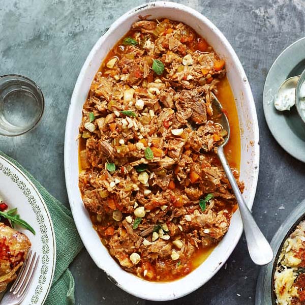 Image of serving dish of ragu