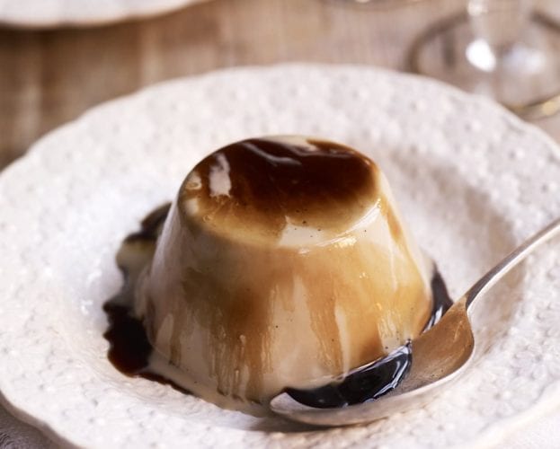Coffee crème caramel with espresso and Frangelico syrup