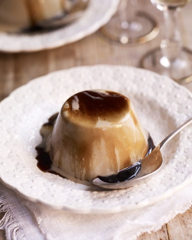 Coffee crème caramel with espresso and Frangelico syrup
