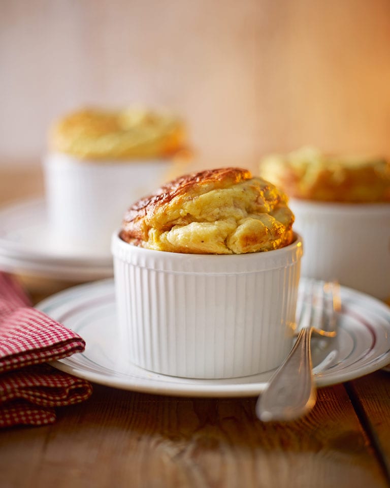 Ham, chestnut and bread sauce soufflé