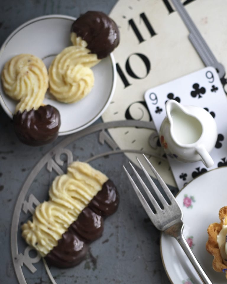 Chocolate-dipped Viennese whirls