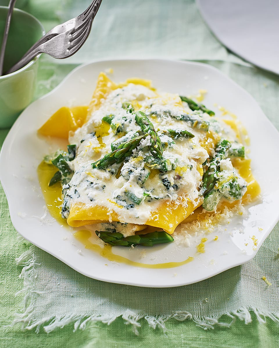 Asparagus and ricotta lasagne recipe delicious. magazine