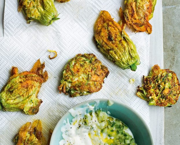 Courgette and feta fritters