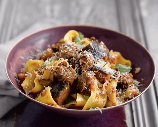 image of pasta with aubergine ragu