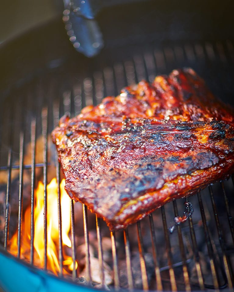Slow-cooked barbecue pork belly