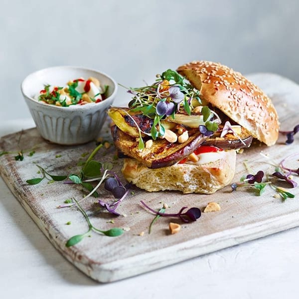 aubergine burger