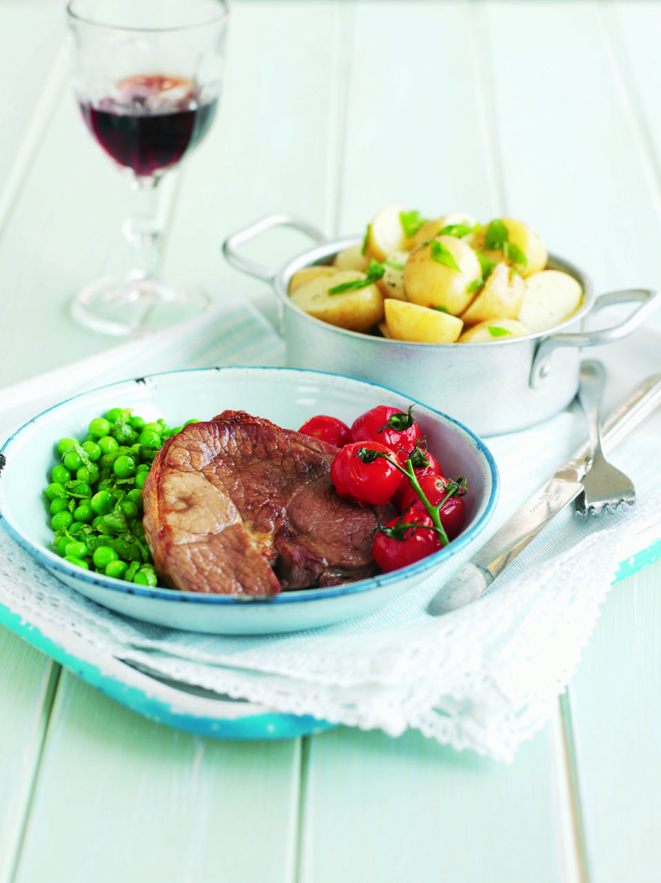 Lamb steaks with honey and minted peas - delicious. magazine