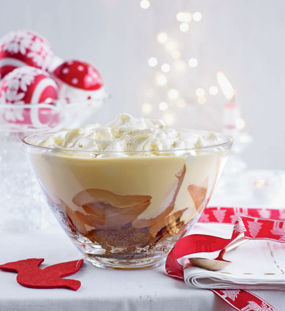 Gingerbread and eggnog custard trifle delicious. magazine