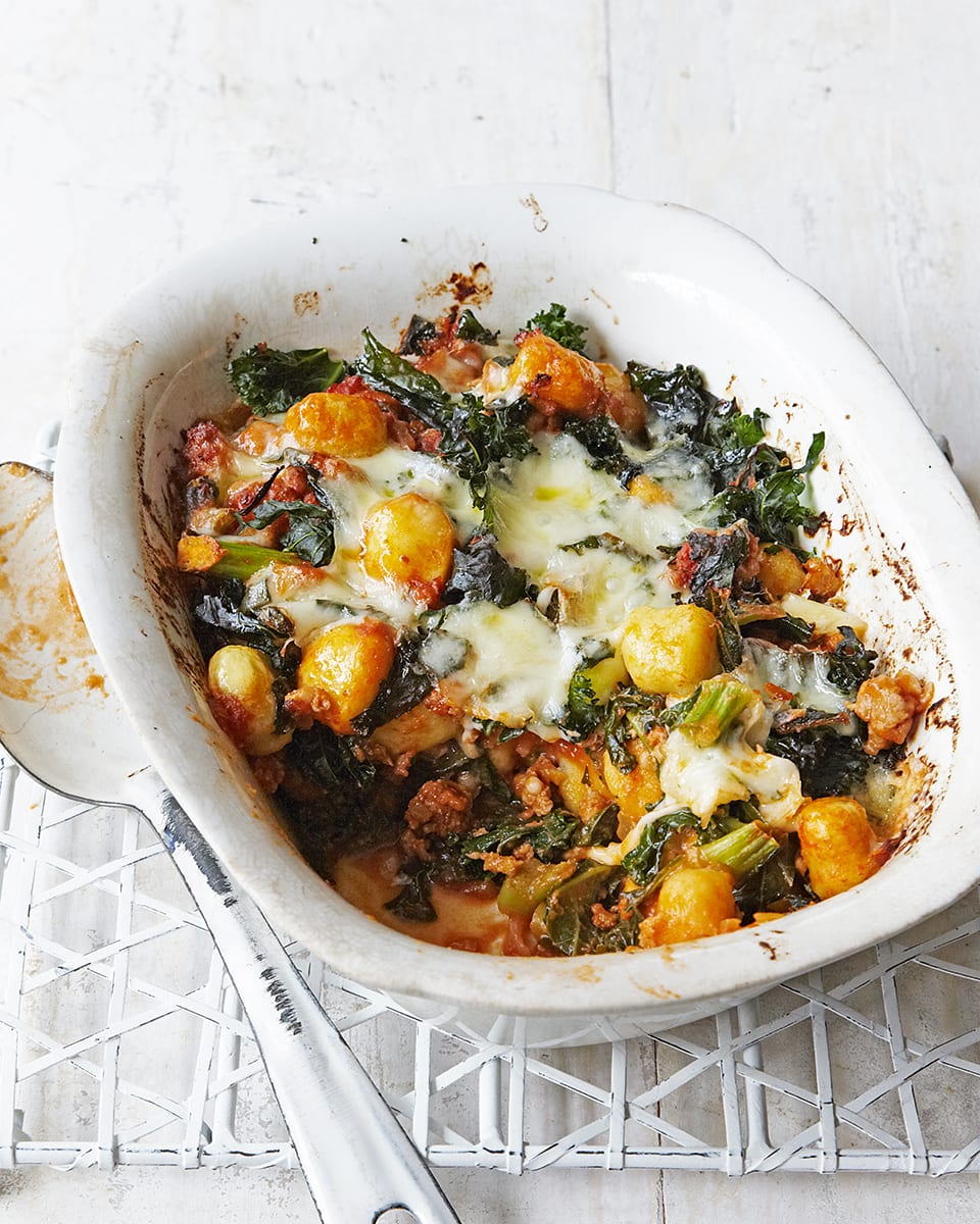 image of Sausage and Kale Gnocchi Bake recipe by Delicious Magazine