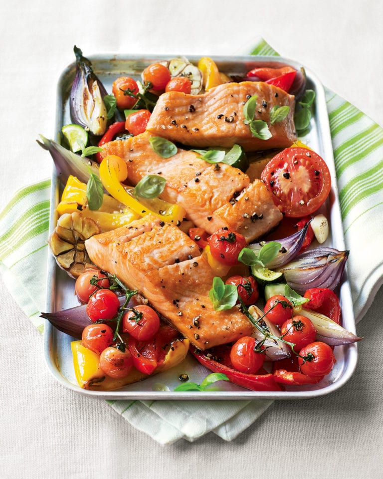 Salmon traybake