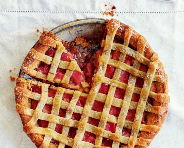 rhubarb lattice tart