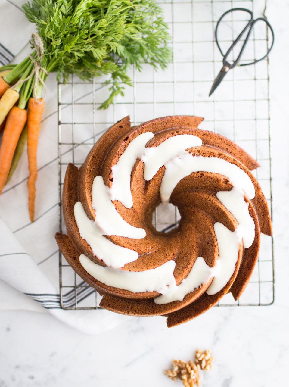 Carrot bundt cake with honey and cream cheese icing delicious. magazine