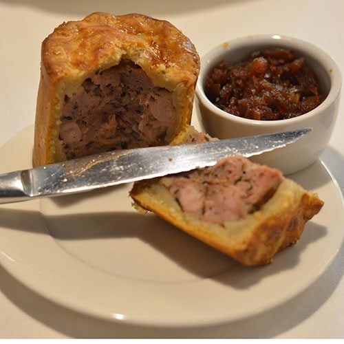 Pork pie at the National Theatre tea