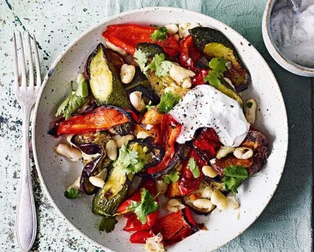 Mediterranean-style roasted vegetable salad