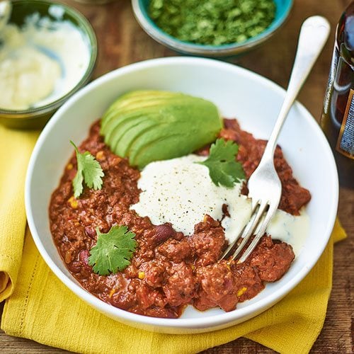 beef chilli with dark chocolate 