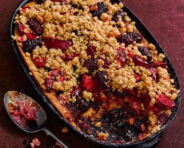 Butterscotch banana crumbles
