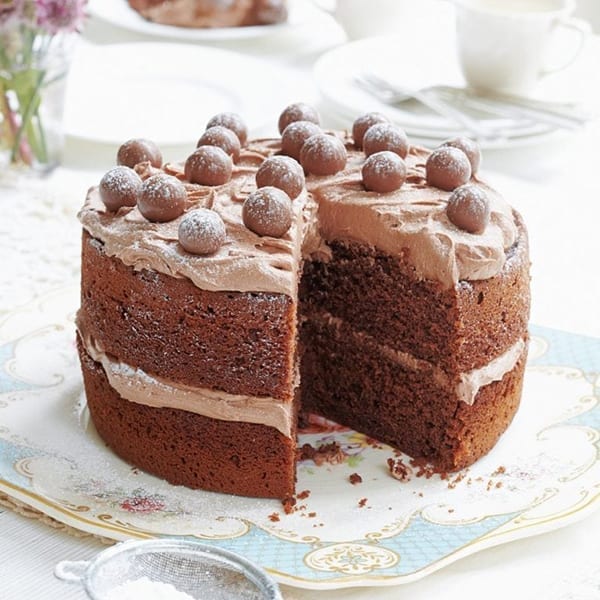 Malted chocolate cake
