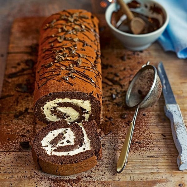 chocolate coffee swiss roll