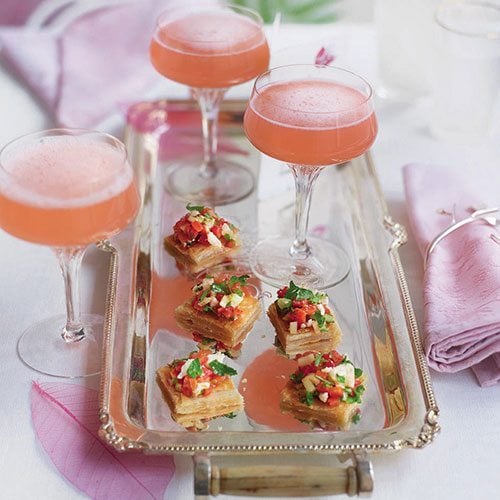 Champagne rhubarb cocktail