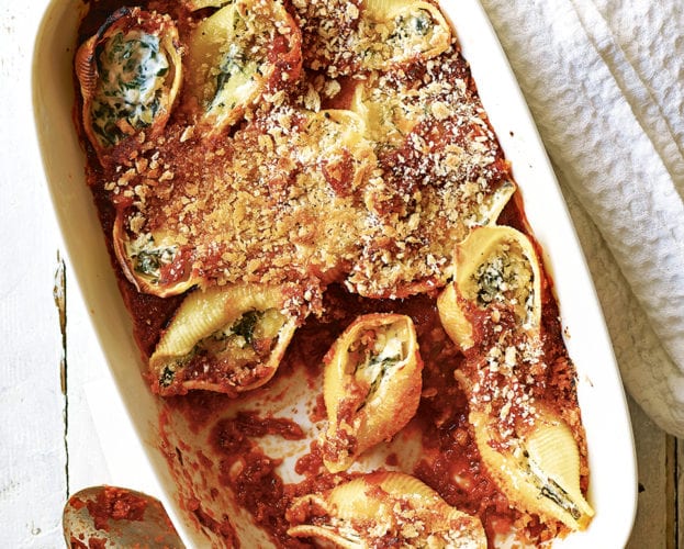 spinach ricotta pasta shells