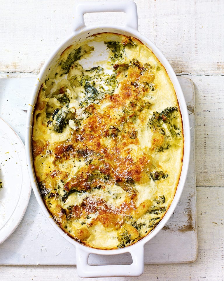 Gnocchi gratin with broccoli and spinach recipe | delicious. magazine