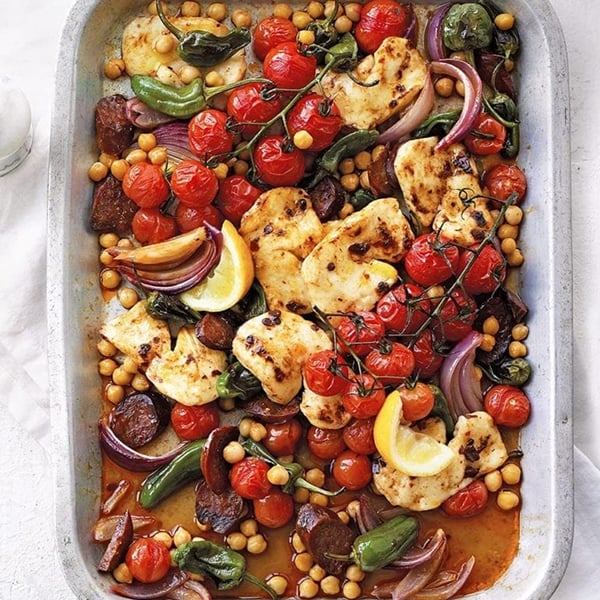 halloumi traybake